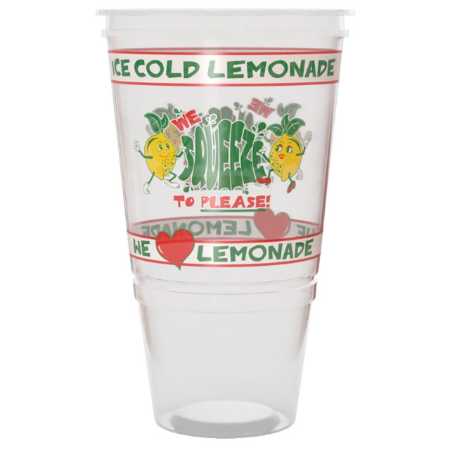 We squeeze to please PET clear 32 oz lemonade cups